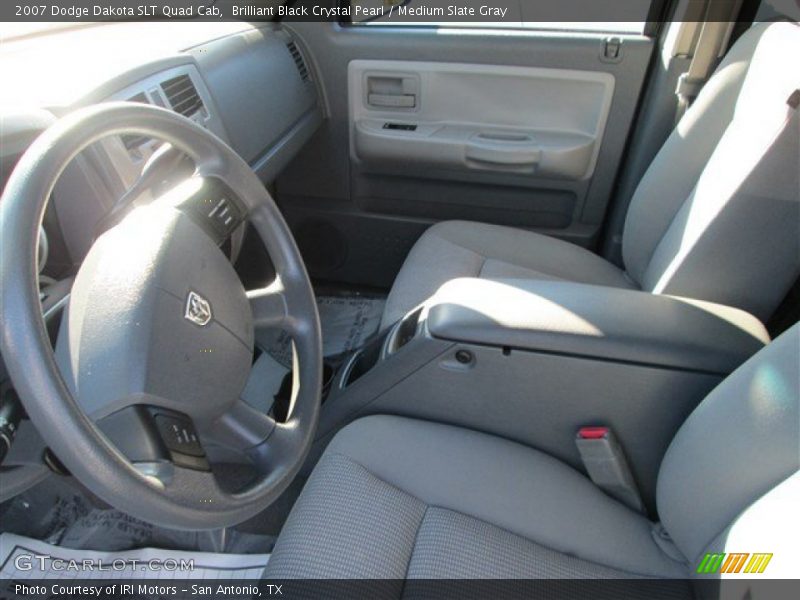 Brilliant Black Crystal Pearl / Medium Slate Gray 2007 Dodge Dakota SLT Quad Cab