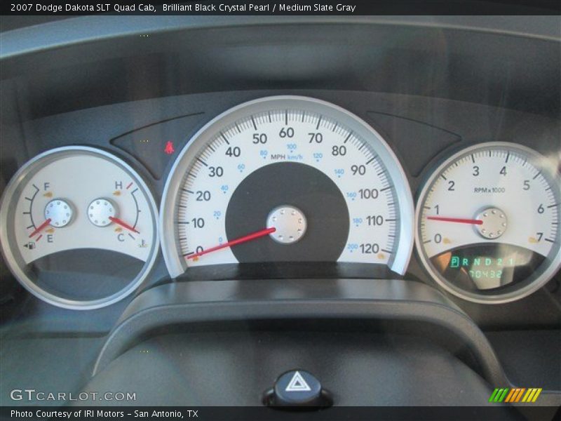 Brilliant Black Crystal Pearl / Medium Slate Gray 2007 Dodge Dakota SLT Quad Cab