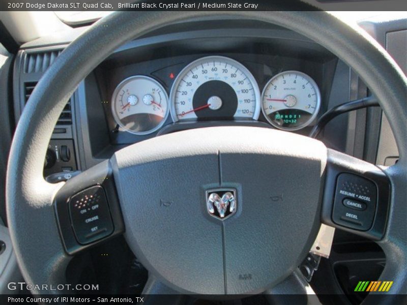 Brilliant Black Crystal Pearl / Medium Slate Gray 2007 Dodge Dakota SLT Quad Cab