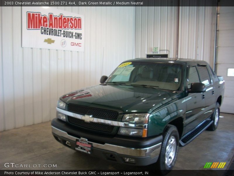 Dark Green Metallic / Medium Neutral 2003 Chevrolet Avalanche 1500 Z71 4x4