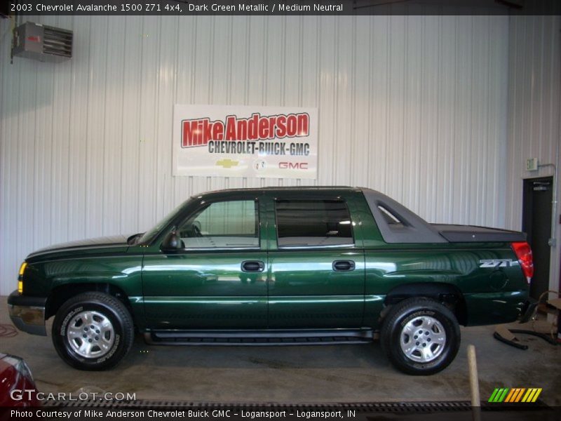 Dark Green Metallic / Medium Neutral 2003 Chevrolet Avalanche 1500 Z71 4x4