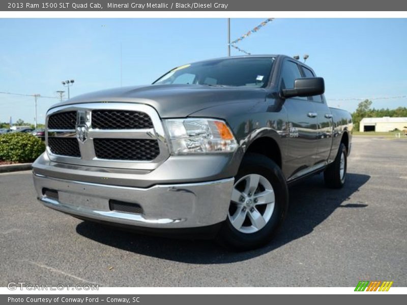 Mineral Gray Metallic / Black/Diesel Gray 2013 Ram 1500 SLT Quad Cab