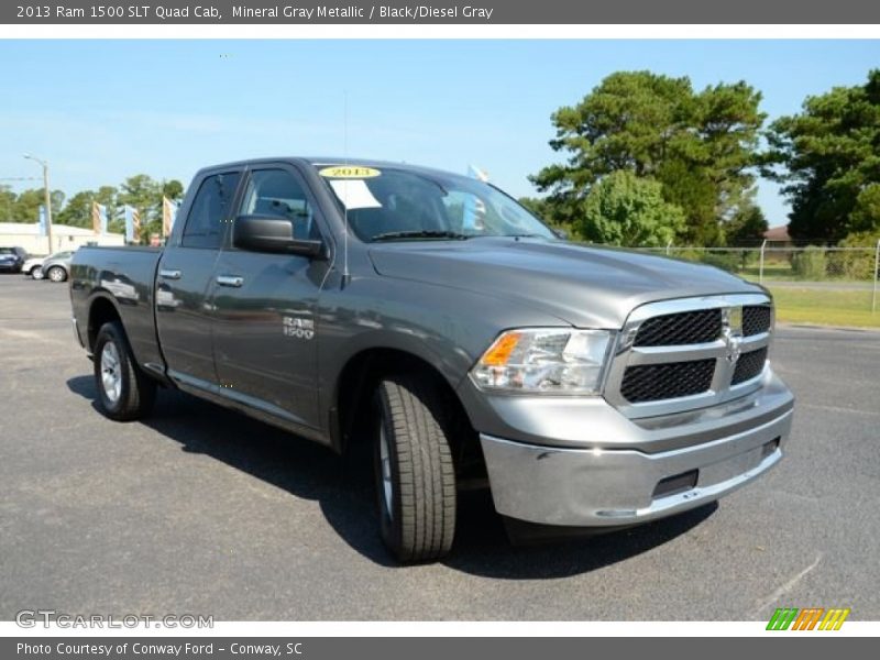 Mineral Gray Metallic / Black/Diesel Gray 2013 Ram 1500 SLT Quad Cab
