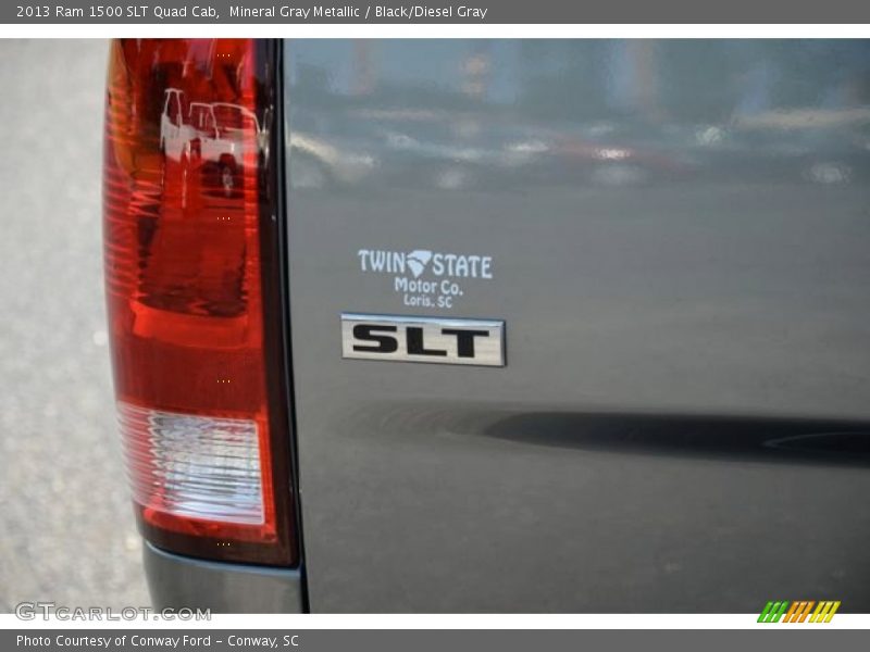 Mineral Gray Metallic / Black/Diesel Gray 2013 Ram 1500 SLT Quad Cab