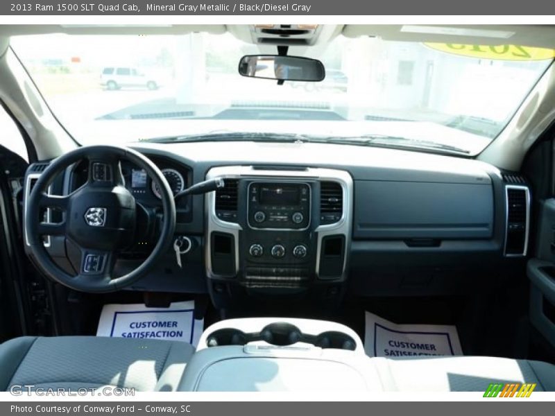 Mineral Gray Metallic / Black/Diesel Gray 2013 Ram 1500 SLT Quad Cab