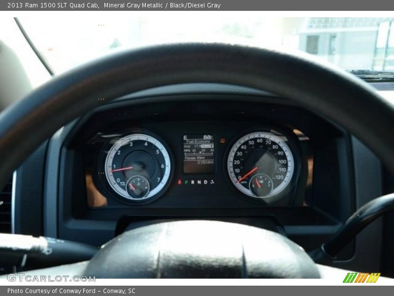 Mineral Gray Metallic / Black/Diesel Gray 2013 Ram 1500 SLT Quad Cab