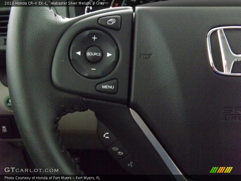 Alabaster Silver Metallic / Gray 2013 Honda CR-V EX-L