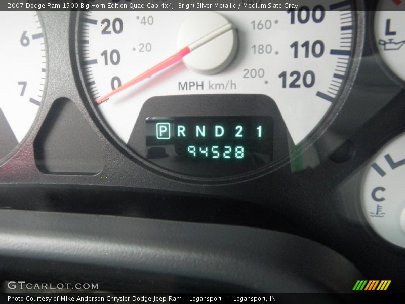 Bright Silver Metallic / Medium Slate Gray 2007 Dodge Ram 1500 Big Horn Edition Quad Cab 4x4