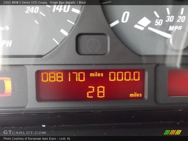 Orient Blue Metallic / Black 2002 BMW 3 Series 325i Coupe