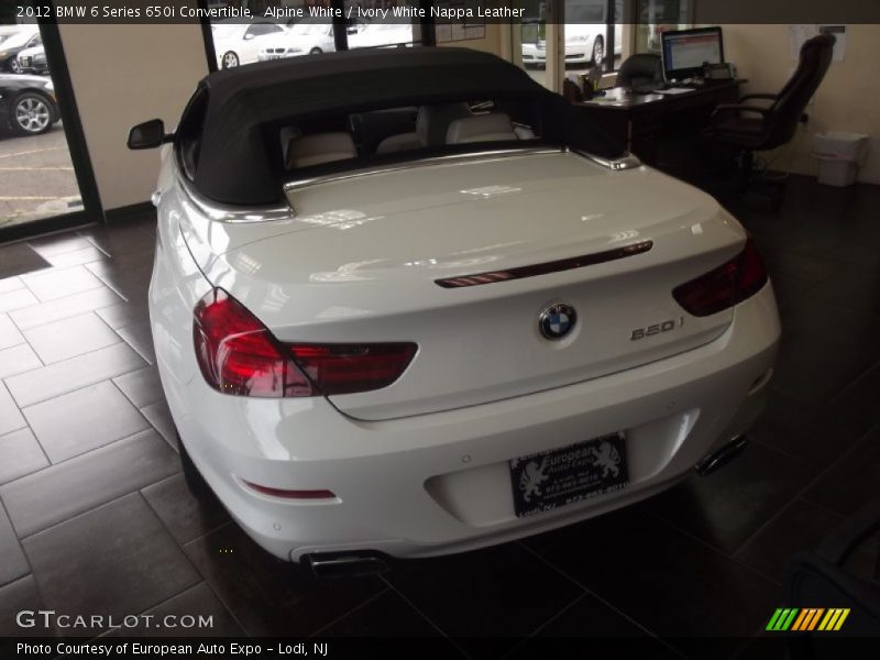 Alpine White / Ivory White Nappa Leather 2012 BMW 6 Series 650i Convertible