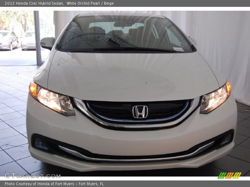 White Orchid Pearl / Beige 2013 Honda Civic Hybrid Sedan