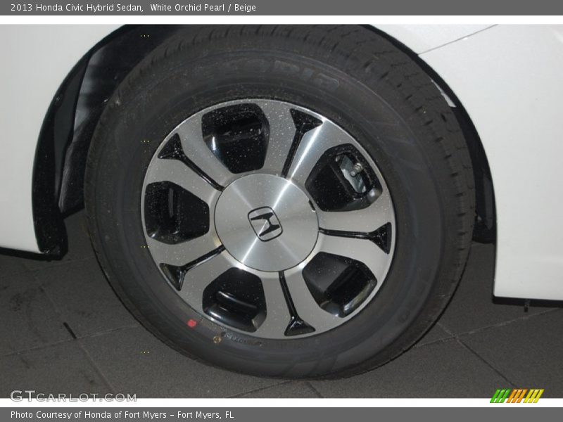 White Orchid Pearl / Beige 2013 Honda Civic Hybrid Sedan