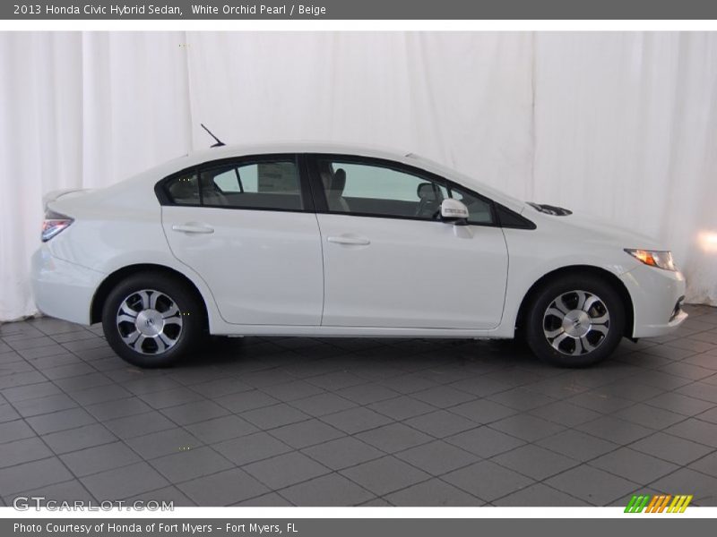 White Orchid Pearl / Beige 2013 Honda Civic Hybrid Sedan