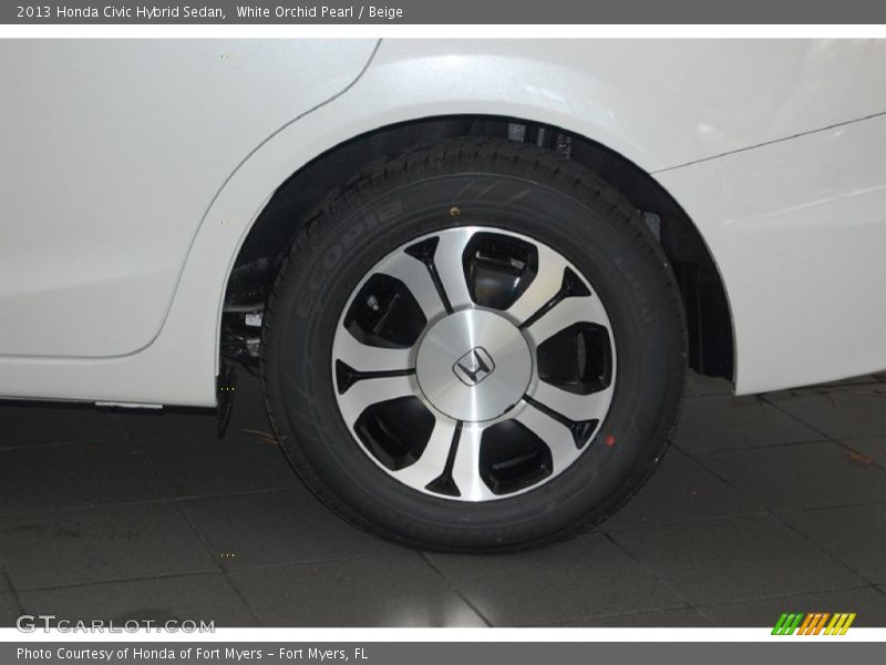 White Orchid Pearl / Beige 2013 Honda Civic Hybrid Sedan