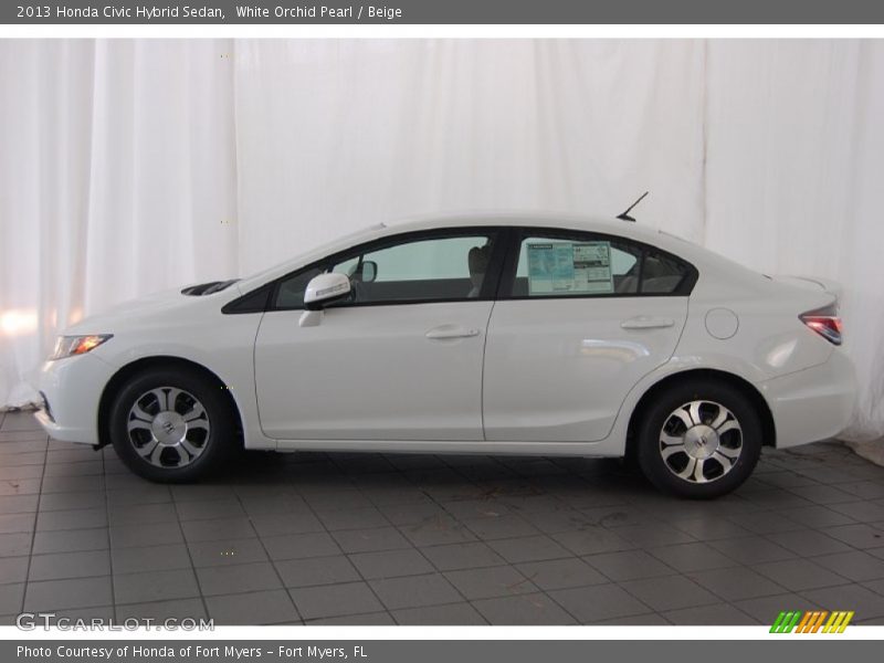 White Orchid Pearl / Beige 2013 Honda Civic Hybrid Sedan