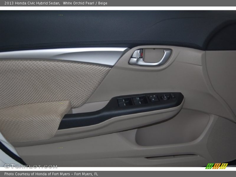 White Orchid Pearl / Beige 2013 Honda Civic Hybrid Sedan