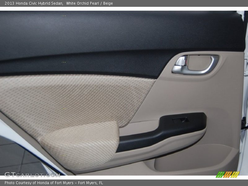 White Orchid Pearl / Beige 2013 Honda Civic Hybrid Sedan
