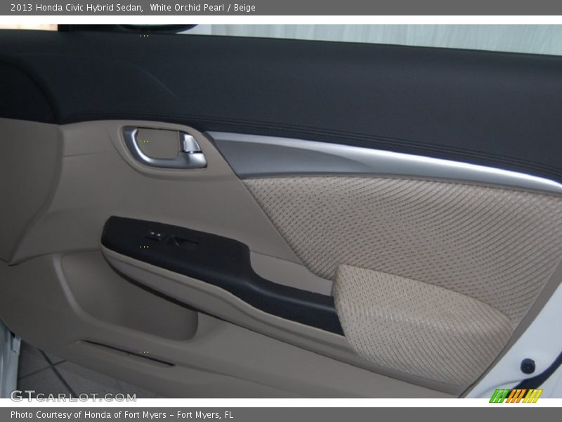 White Orchid Pearl / Beige 2013 Honda Civic Hybrid Sedan