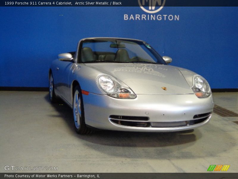 Arctic Silver Metallic / Black 1999 Porsche 911 Carrera 4 Cabriolet