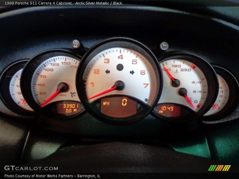 Arctic Silver Metallic / Black 1999 Porsche 911 Carrera 4 Cabriolet