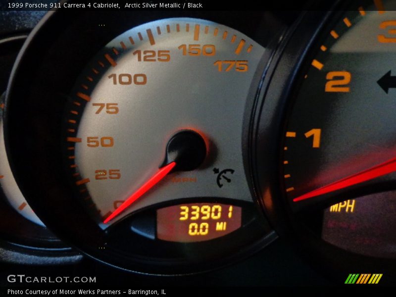 Arctic Silver Metallic / Black 1999 Porsche 911 Carrera 4 Cabriolet