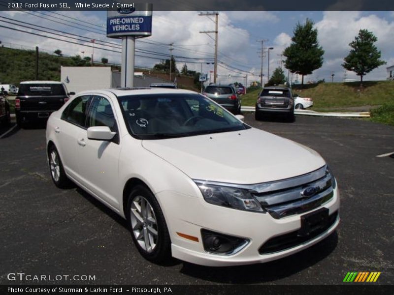 White Suede / Camel 2012 Ford Fusion SEL