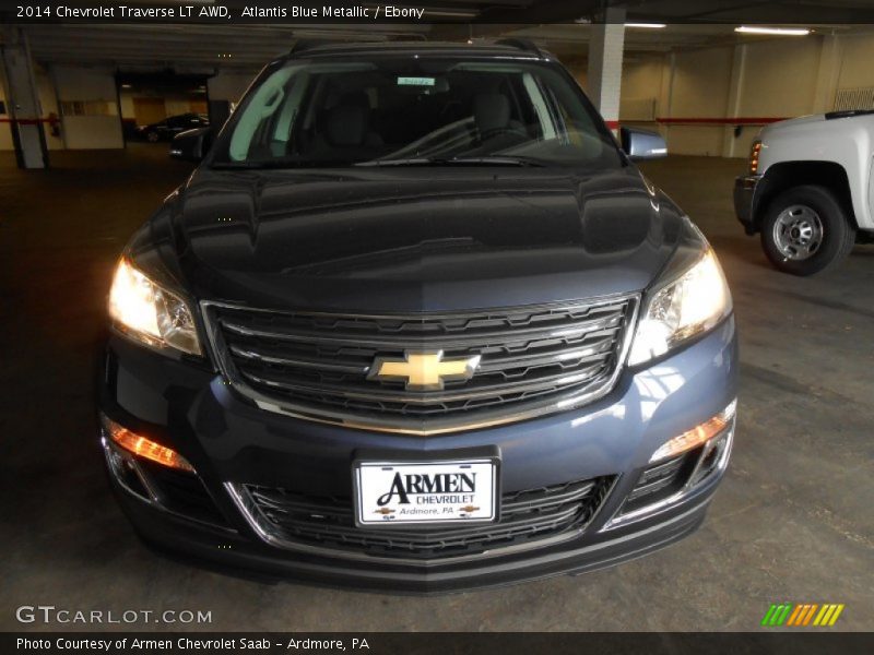 Atlantis Blue Metallic / Ebony 2014 Chevrolet Traverse LT AWD