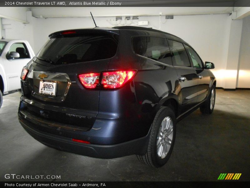 Atlantis Blue Metallic / Ebony 2014 Chevrolet Traverse LT AWD