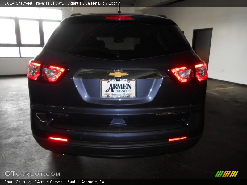 Atlantis Blue Metallic / Ebony 2014 Chevrolet Traverse LT AWD