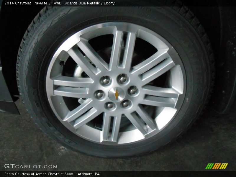 Atlantis Blue Metallic / Ebony 2014 Chevrolet Traverse LT AWD