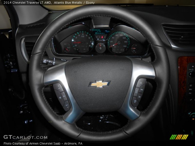 Atlantis Blue Metallic / Ebony 2014 Chevrolet Traverse LT AWD