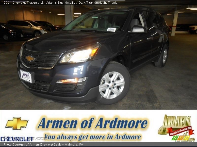 Atlantis Blue Metallic / Dark Titanium/Light Titanium 2014 Chevrolet Traverse LS