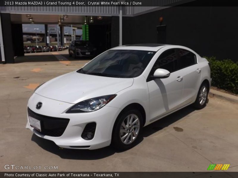 Crystal White Pearl Mica / Dune 2013 Mazda MAZDA3 i Grand Touring 4 Door