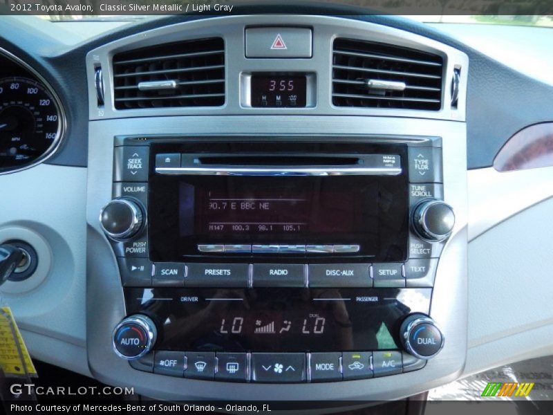 Classic Silver Metallic / Light Gray 2012 Toyota Avalon