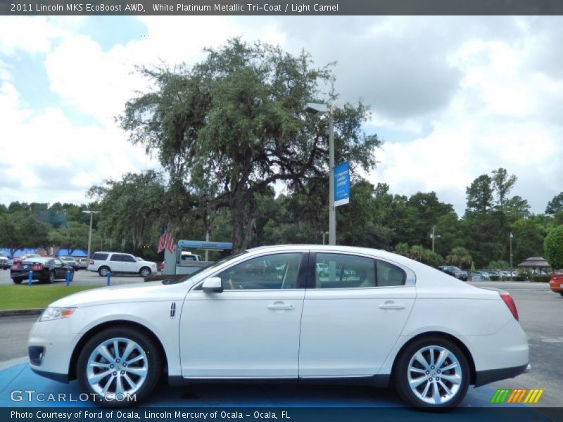 White Platinum Metallic Tri-Coat / Light Camel 2011 Lincoln MKS EcoBoost AWD