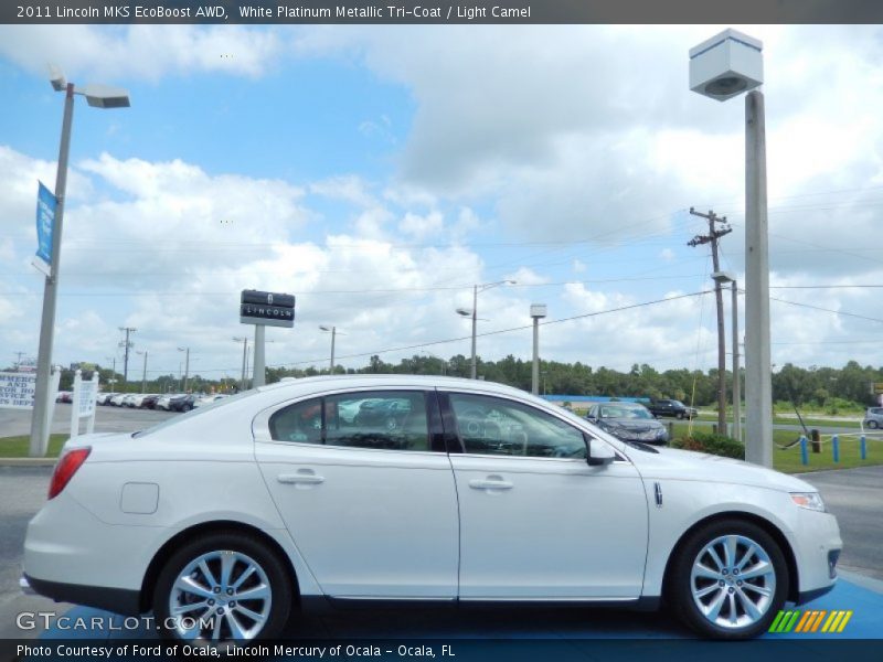 White Platinum Metallic Tri-Coat / Light Camel 2011 Lincoln MKS EcoBoost AWD