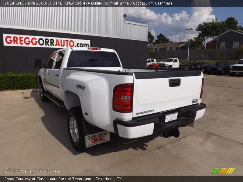 Summit White / Cocoa/Light Cashmere 2014 GMC Sierra 3500HD Denali Crew Cab 4x4 Dually