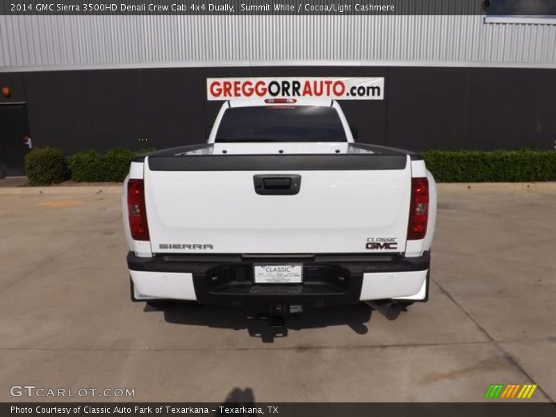 Summit White / Cocoa/Light Cashmere 2014 GMC Sierra 3500HD Denali Crew Cab 4x4 Dually