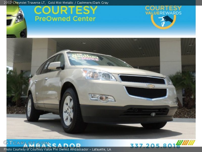 Gold Mist Metallic / Cashmere/Dark Gray 2012 Chevrolet Traverse LT