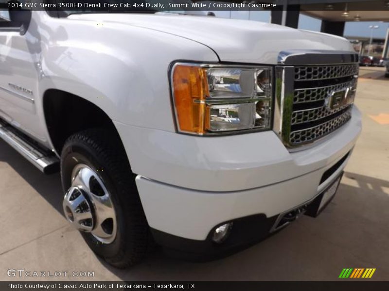 Summit White / Cocoa/Light Cashmere 2014 GMC Sierra 3500HD Denali Crew Cab 4x4 Dually