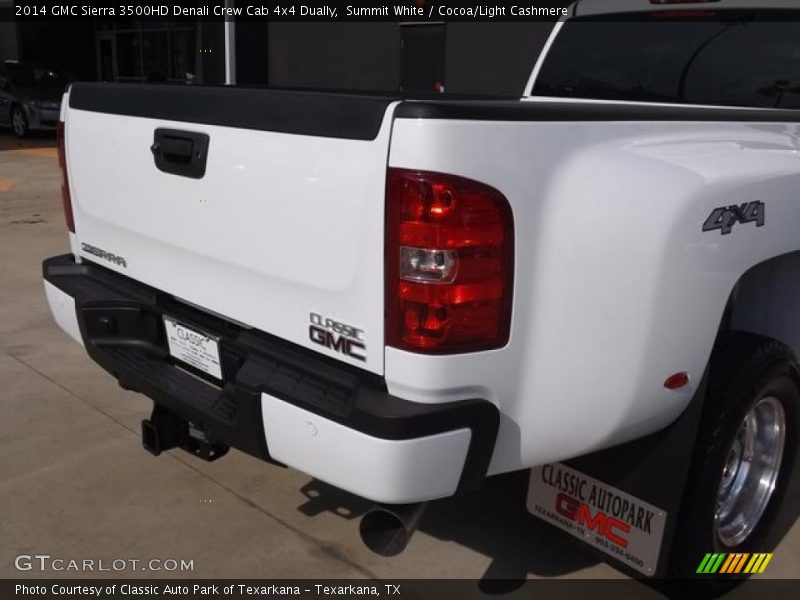 Summit White / Cocoa/Light Cashmere 2014 GMC Sierra 3500HD Denali Crew Cab 4x4 Dually