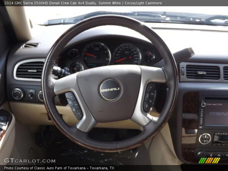 Summit White / Cocoa/Light Cashmere 2014 GMC Sierra 3500HD Denali Crew Cab 4x4 Dually