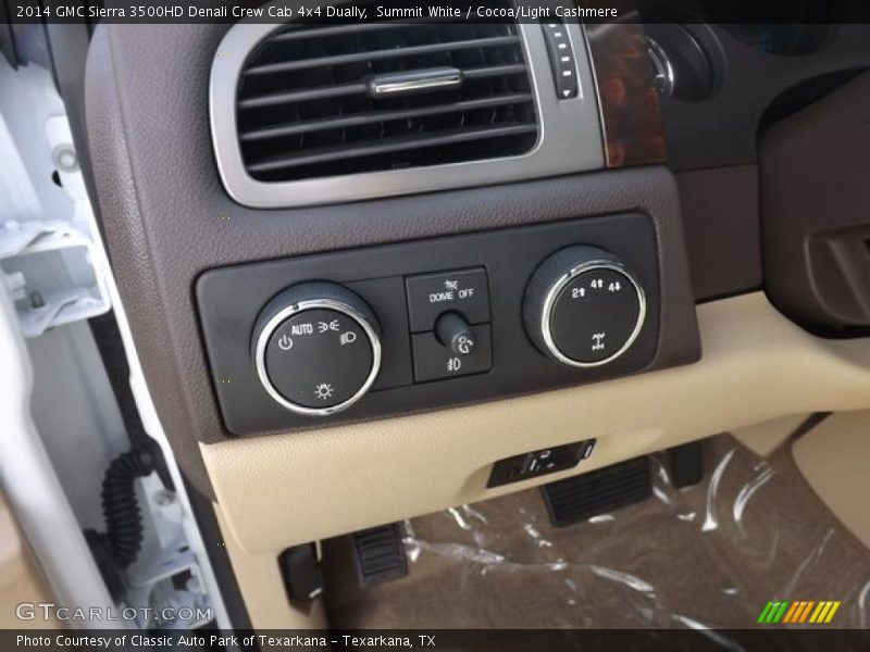 Summit White / Cocoa/Light Cashmere 2014 GMC Sierra 3500HD Denali Crew Cab 4x4 Dually