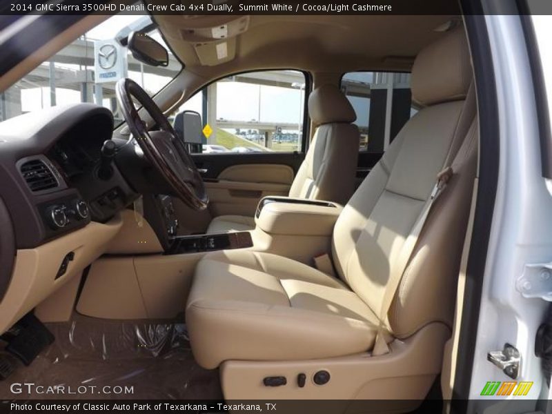 Summit White / Cocoa/Light Cashmere 2014 GMC Sierra 3500HD Denali Crew Cab 4x4 Dually