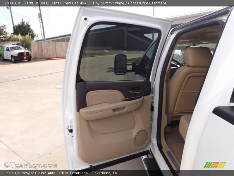 Summit White / Cocoa/Light Cashmere 2014 GMC Sierra 3500HD Denali Crew Cab 4x4 Dually