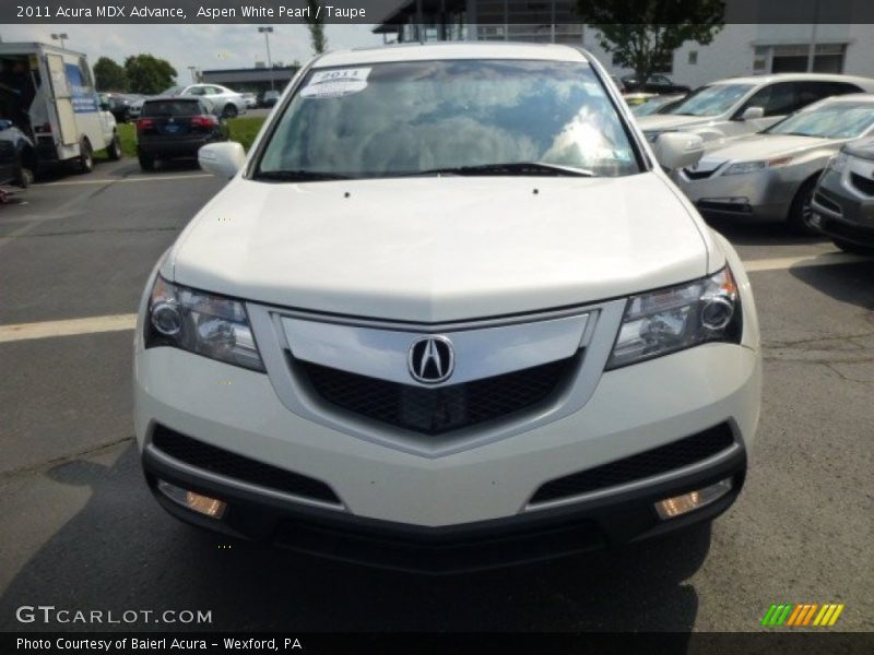 Aspen White Pearl / Taupe 2011 Acura MDX Advance