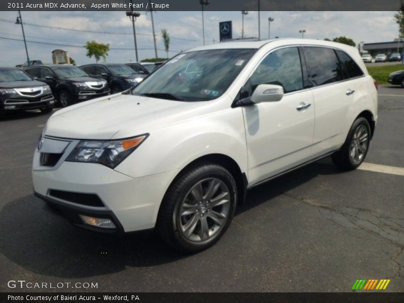 Aspen White Pearl / Taupe 2011 Acura MDX Advance