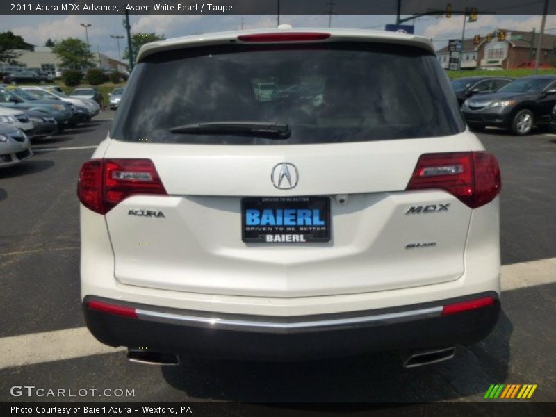 Aspen White Pearl / Taupe 2011 Acura MDX Advance