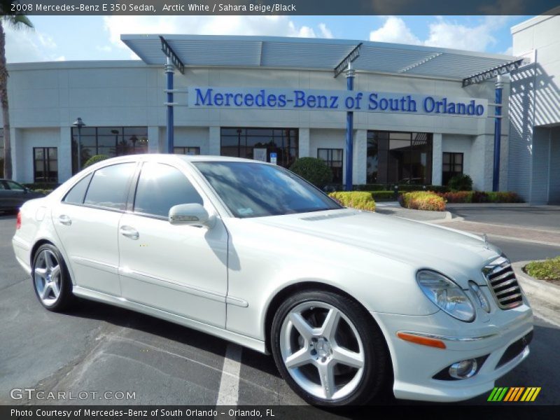 Arctic White / Sahara Beige/Black 2008 Mercedes-Benz E 350 Sedan