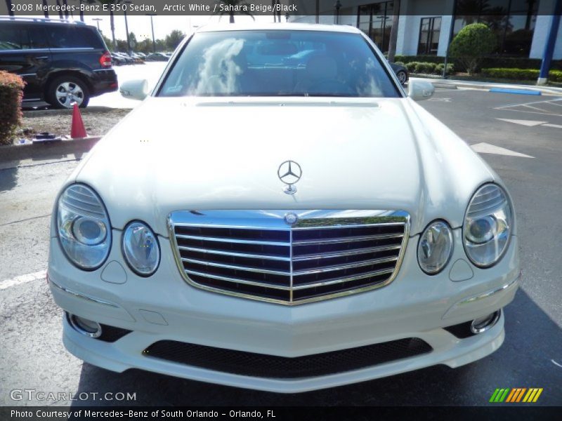 Arctic White / Sahara Beige/Black 2008 Mercedes-Benz E 350 Sedan